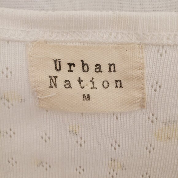 Urban Nation Woman White Yellow Floral Pattern Breathable Cute Shirt Size M - Picture 5 of 15